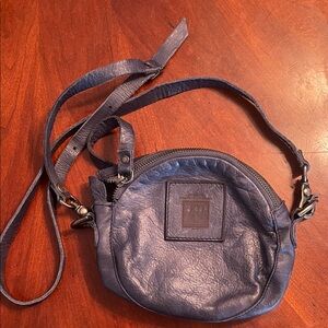 Frye Navy Leather Crossbody Bag